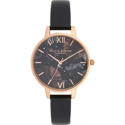 Olivia Burton Celestial Leather Strap Watch,
