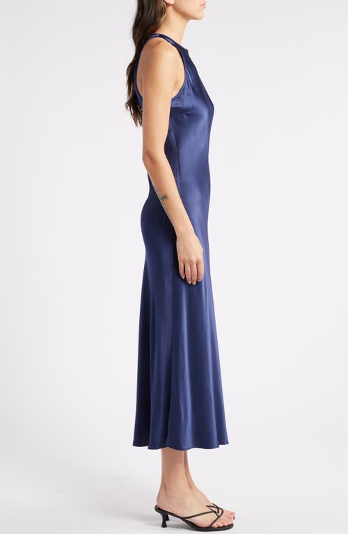 Shop Rails Solene Sleeveless Satin Midi Dress In Navy