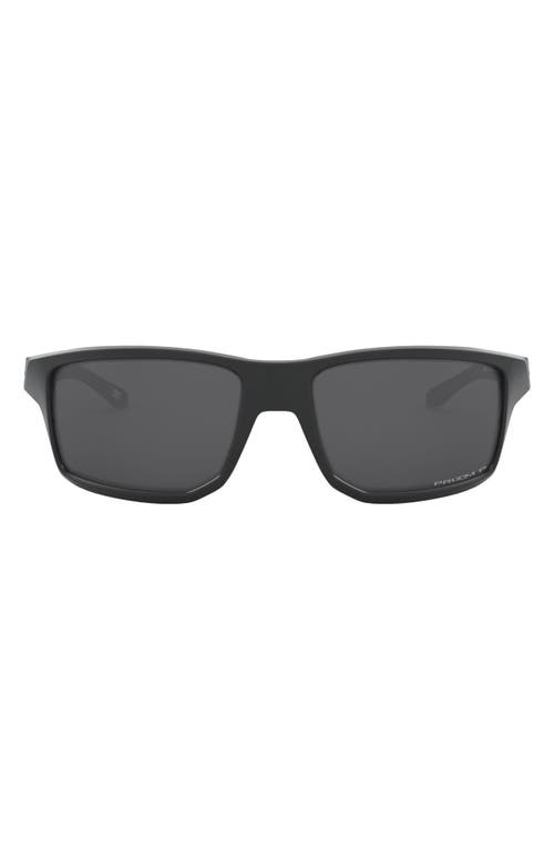 Oakley Gibston 61mm Polarized Wrap Sunglasses In Matte Black/prizm Black