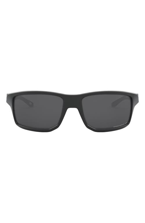 Shop Oakley Gibston 61mm Polarized Wrap Sunglasses In Matte Black/prizm Black