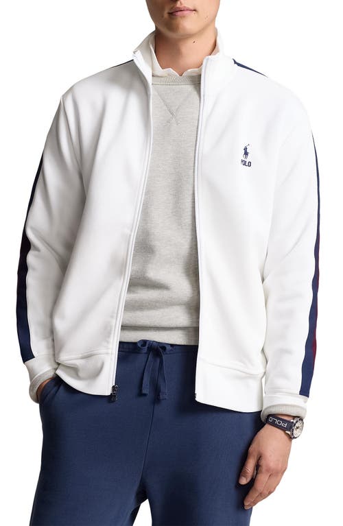 Shop Polo Ralph Lauren Piqué Track Jacket In White Multi