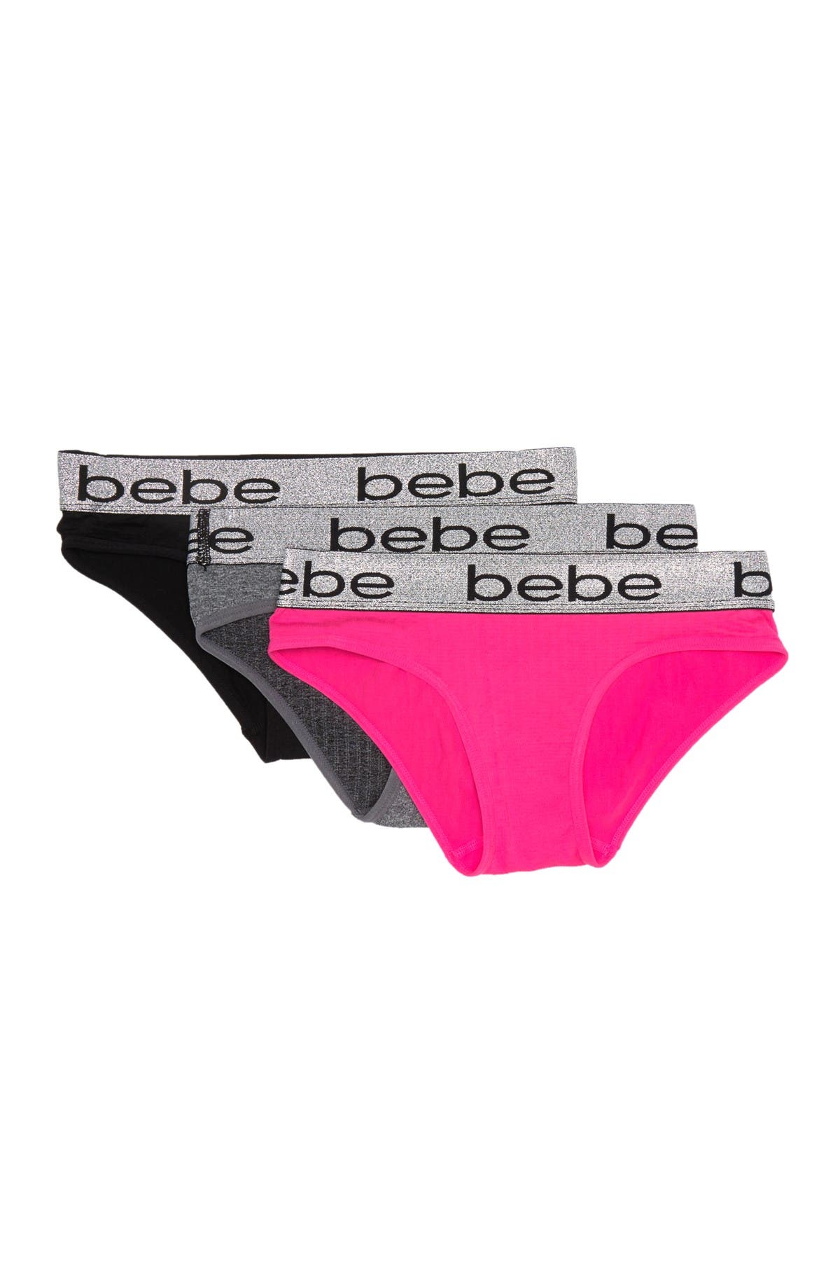 Bebe Logo Seamless Bikini Panties Pack Of 3 Nordstrom Rack