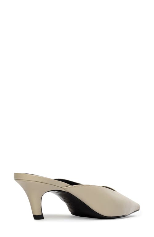 Black Suede Studio Logan Leather Kitten Mule Pumps In Peyote