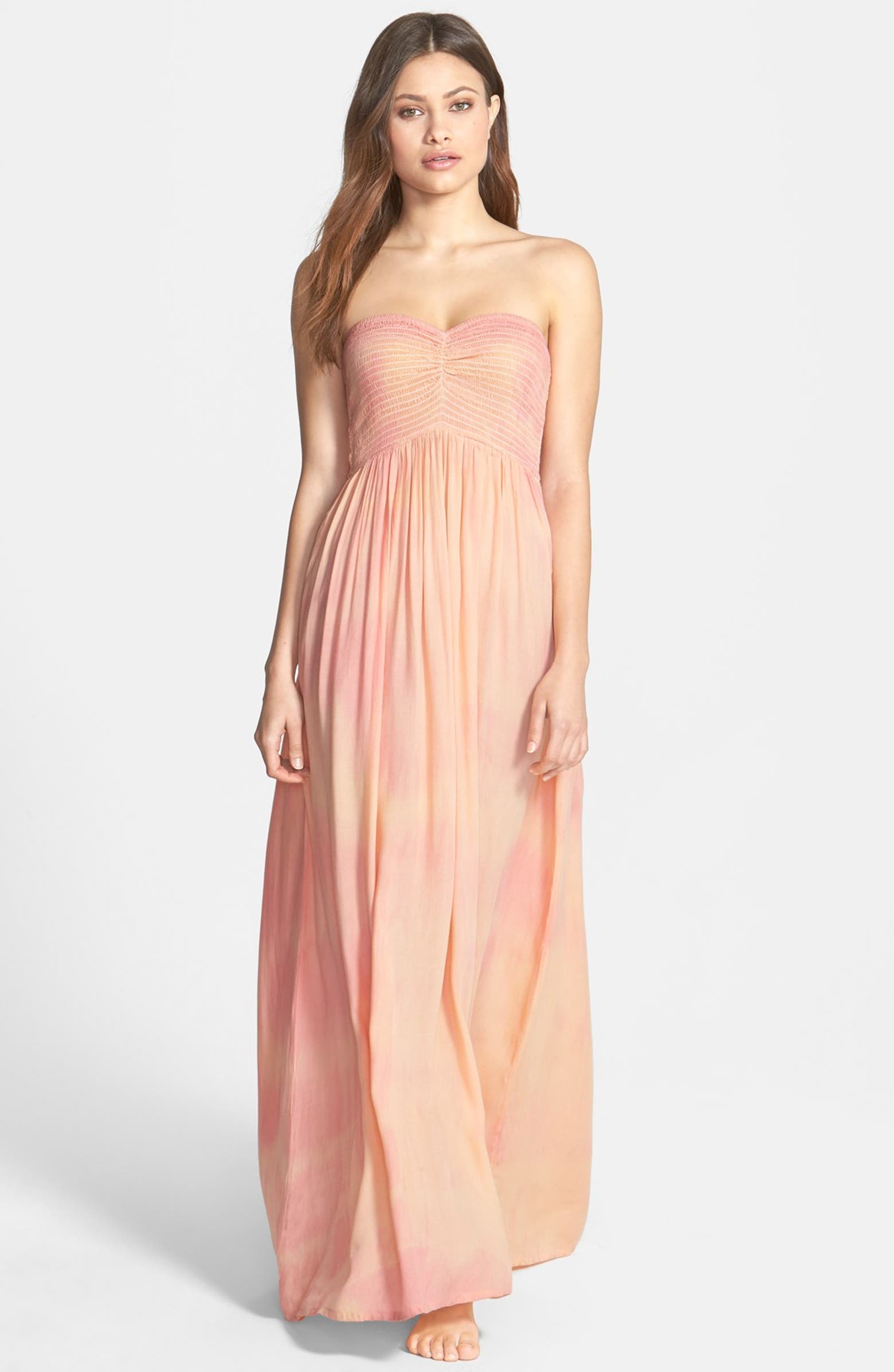 O'Neill 'Tory' Strapless Smocked Cover-Up Maxi Dress | Nordstrom