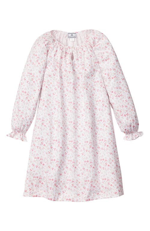 Petite Plume Kids' Dorset Floral Nightgown in White at Nordstrom, Size 14