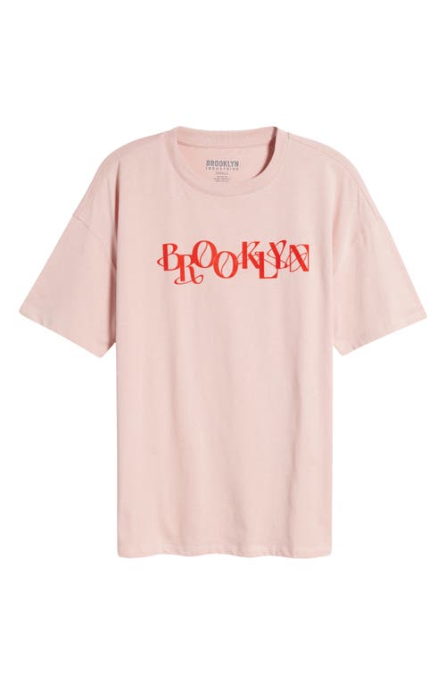 Shop Brooklyn Industries Amour Flocked Cotton T-shirt In Pale Mauve