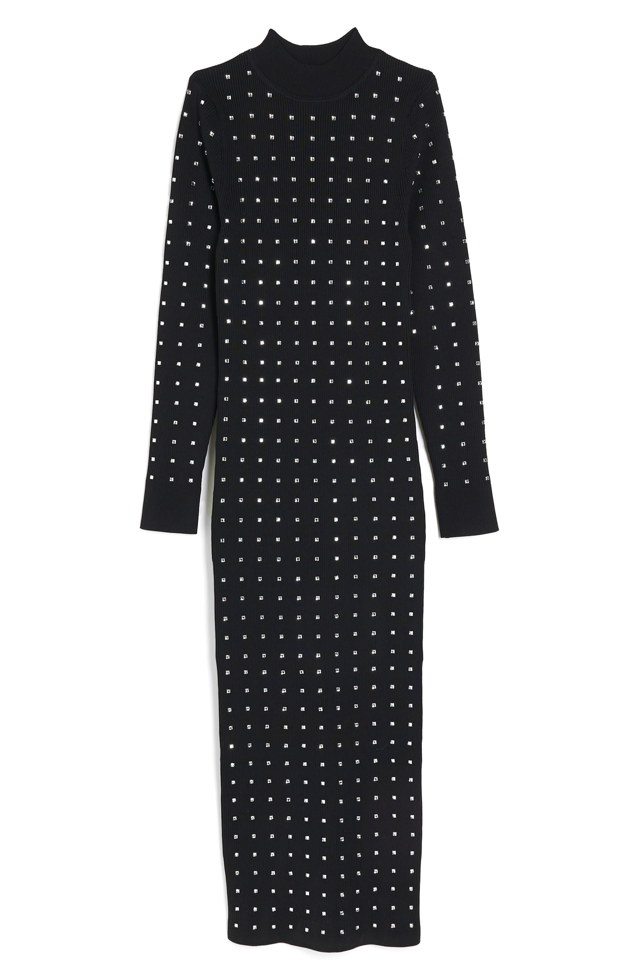 River Island Heatseal Long Sleeve Knit Midi Dress Nordstrom