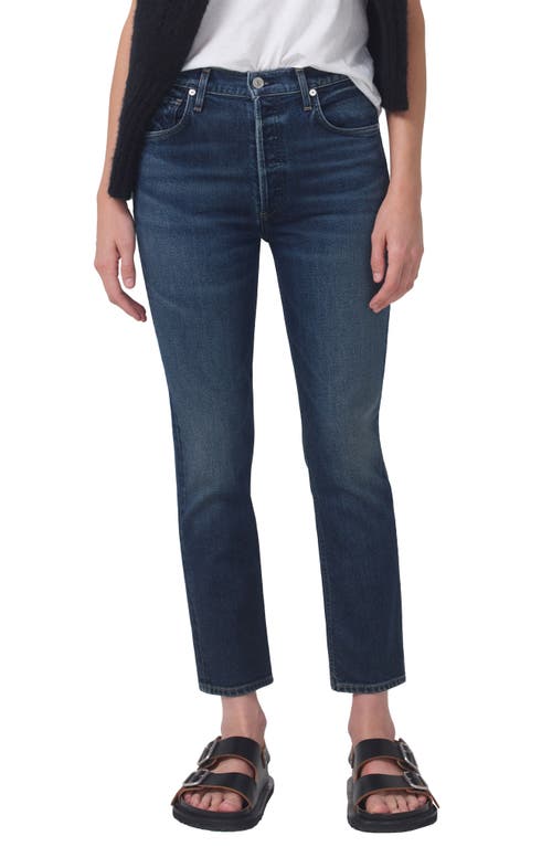 Citizens of Humanity High Waist Crop Slim Straight Leg Jeans in Jubilee