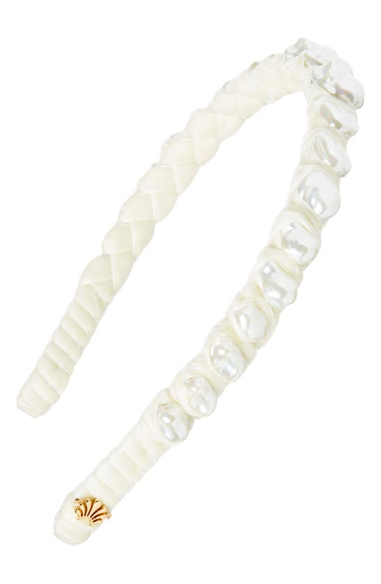 Lele Sadoughi Women's Graduated Baroque Pearl Headband In Ivory