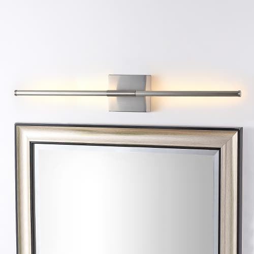 Jonathan Y Makena Modern Minimalist Dimmable Integrated Led Metal Wall Sconce In Nickel