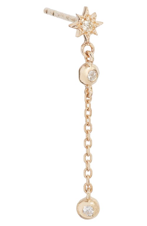 Shop Anzie Starburst Diamond Chain Drop Earrings In Yellow Gold