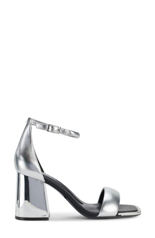 Shop Dkny Scarla Ankle Strap Sandal In Silver