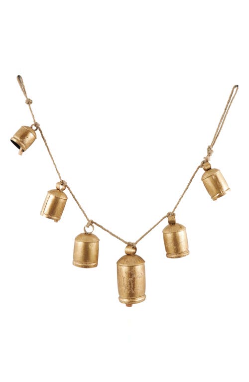 Willow Row Bohemian Metal Cow Bell Garland In Gold