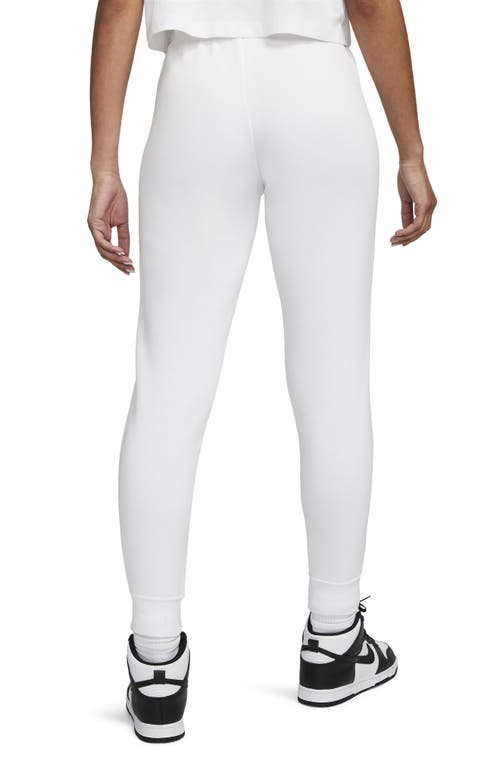 Shop Nike Sportswear Club Fleece Mid-rise Slim Joggers In White/black