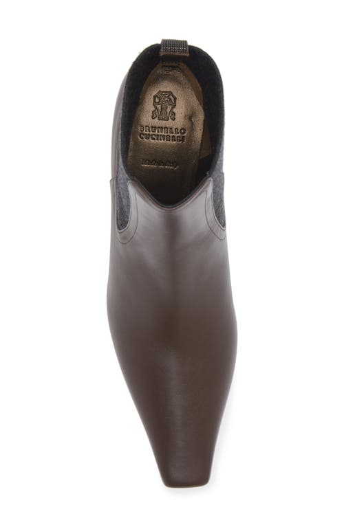 Brunello Cucinelli Kitten Heel Chelsea Boot In C8279 Testa Moro