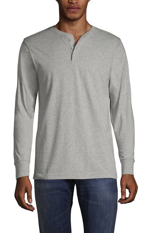 Shop Lands' End Super-t Long Sleeve Henley Shirt In Gray Heather