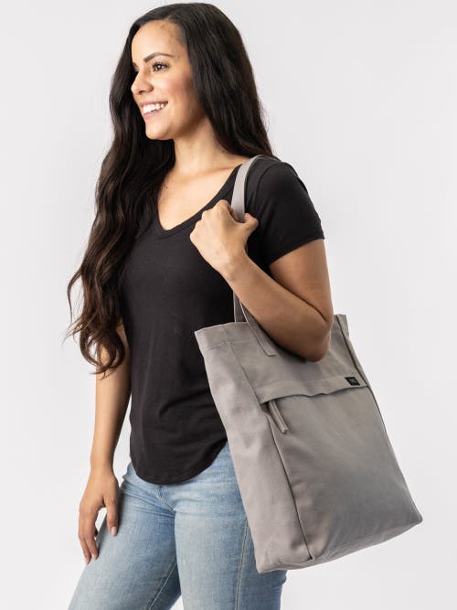 Terra Thread Organic Cotton Canvas Work Tote Bag In Cloud Grey