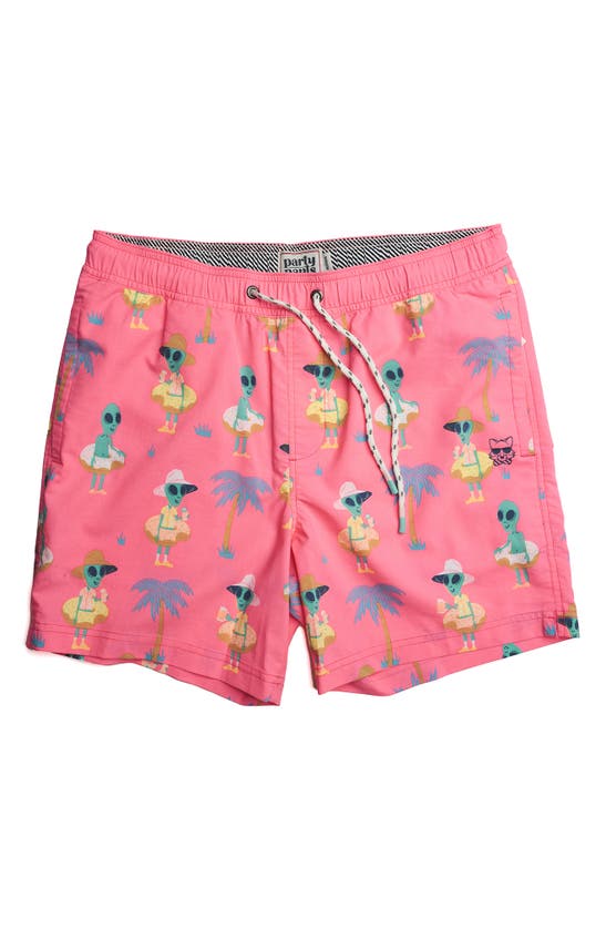 Party Pants Pool Fool Swim Trunks In Pink