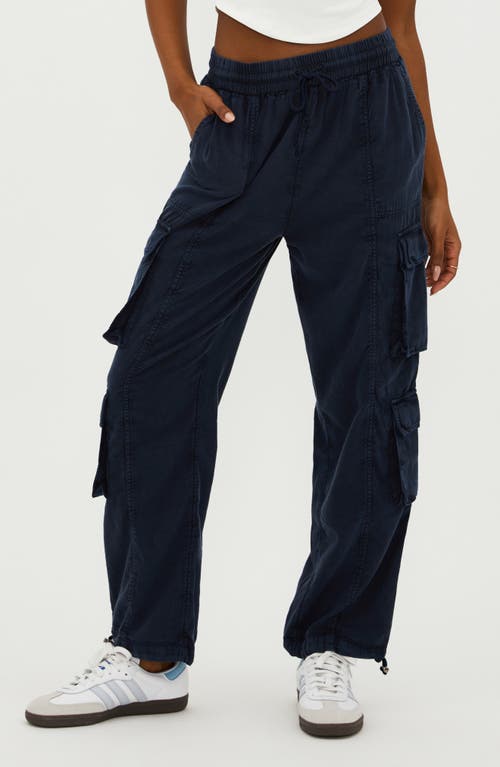 Shop Beach Riot Cassius Stretch Cotton Cargo Pants In Ultramarine