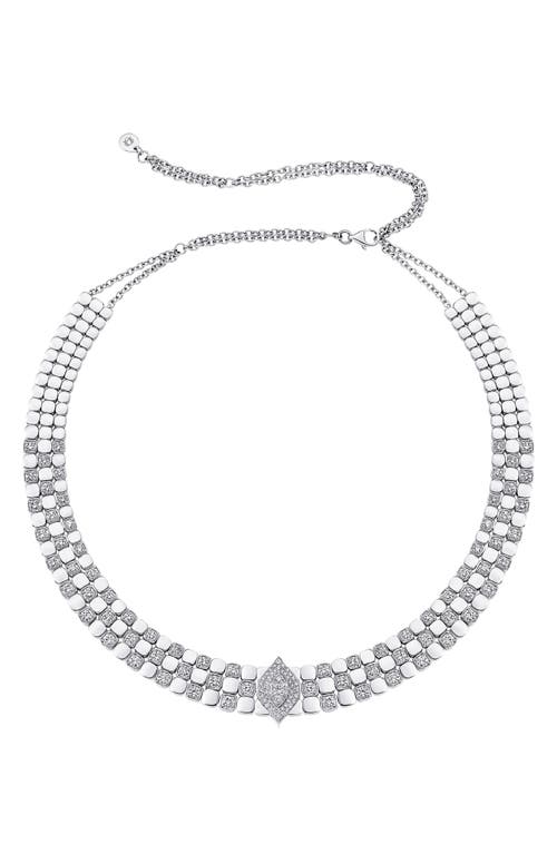 Sara Weinstock Isadora Three-Row Choker Necklace in White Gold