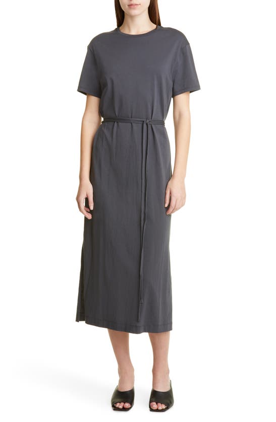 Vince Belted Pima Cotton Midi Dress In Tide Pool | ModeSens