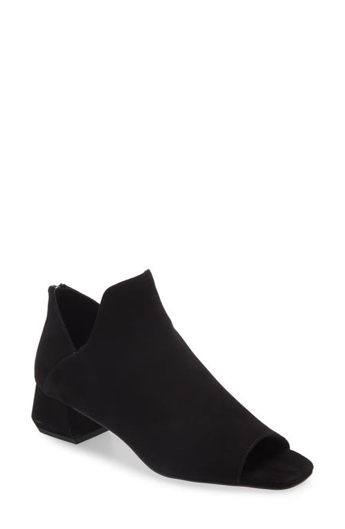 Vonn Open Toe Ankle Boot in Black Suede