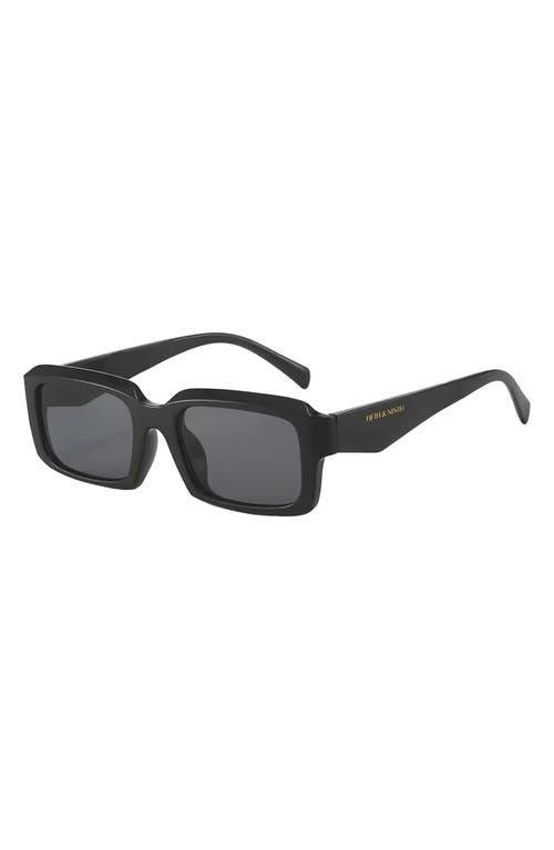 Fifth & Ninth Danni 70mm Oversize Polarized Rectangular Sunglasses In Black