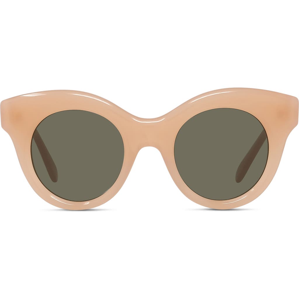 Loewe Curvy 49mm Small Round Sunglasses In Shiny Pink/brown