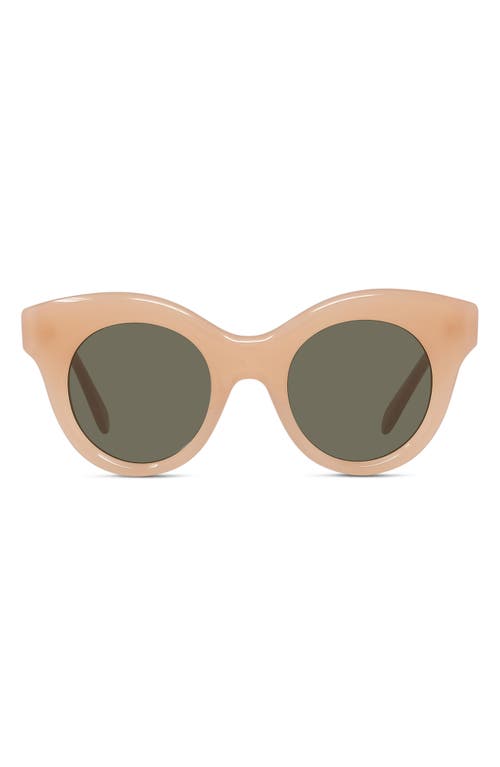 Shop Loewe Curvy 49mm Small Round Sunglasses In Shiny Pink/brown