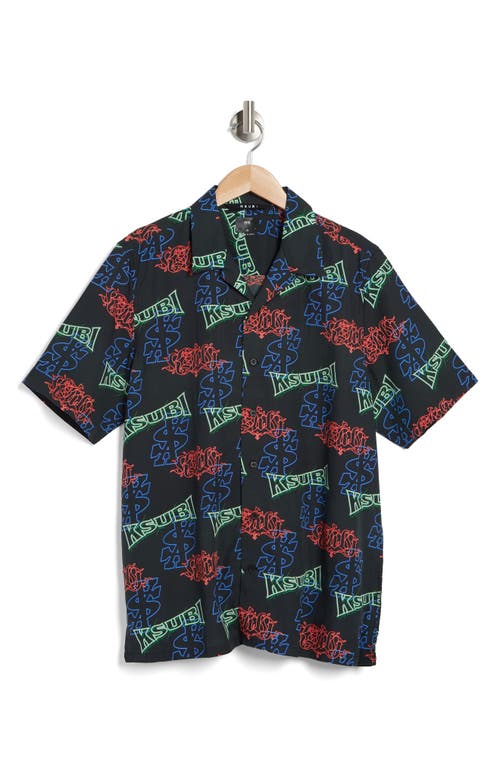 Shop Ksubi Glow Resort Camp Shirt In Black Multi
