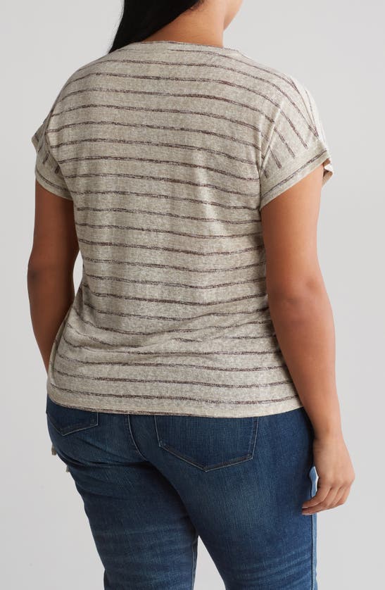 Shop Caslon ® Ruched T-shirt In Beige Oatmeal- Taupe Stripe
