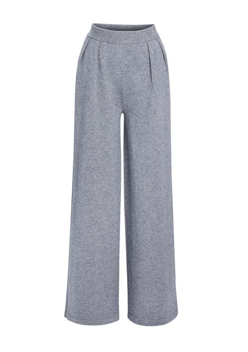 Shop Ser.o.ya Alya Knit Pleated Trousers In Heathered Grey