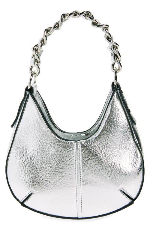 Shop Topshop Gerry Structured Metallic Faux Leather Shoulder Grab Bag In Silver