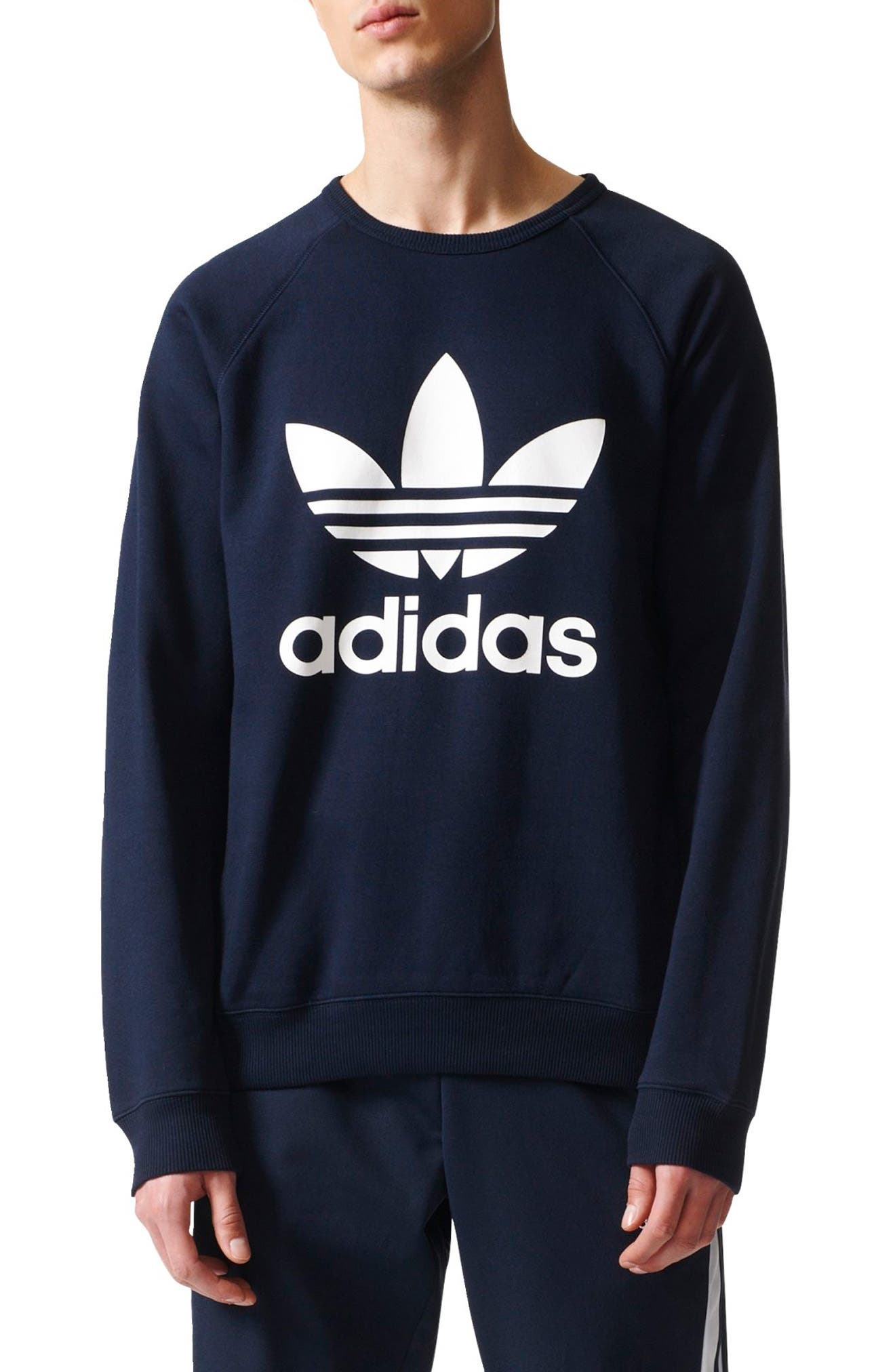 adidas Originals Slim Fit Trefoil Logo Crewneck Sweatshirt Nordstrom