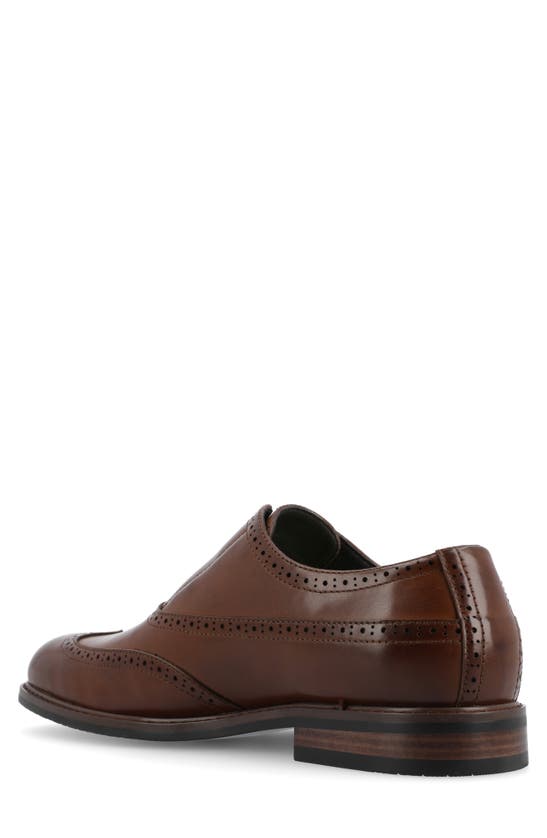 Shop Vance Co. Nikola Tru Comfort Wingtip Slip-on Oxford In Brown