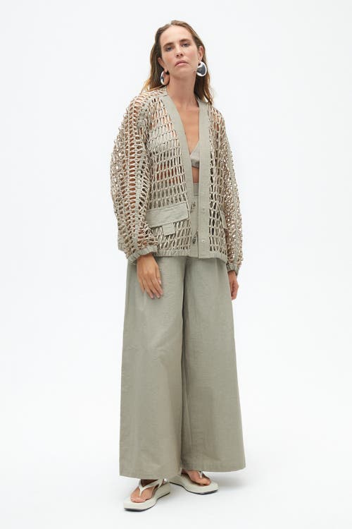 Shop Nocturne Pleated Wide Leg Pants In Dark Beige