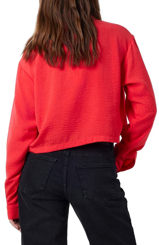 Shop Noisy May Kara Crop Button-up Shirt In Bittersweet