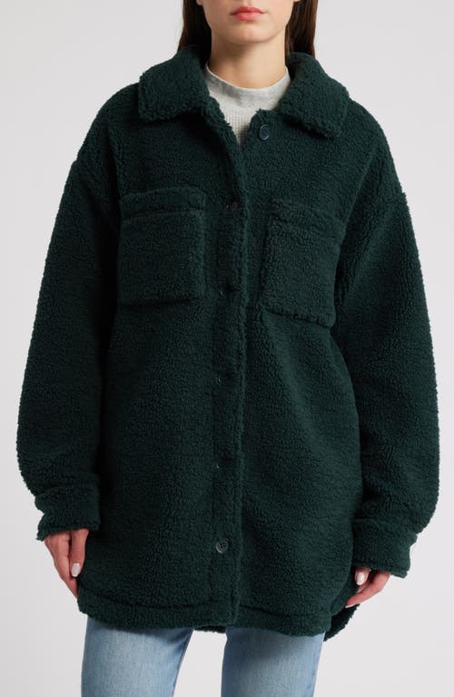 Shop Thread & Supply Plaid Fleece Shirt Jacket In Darkest Spruce