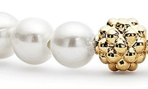 Lagos Caviar Icon Cultured Freshwater Pearl Bracelet With 18k Gold Caviar Station In Pearl/gold