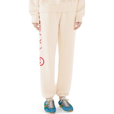 Gucci Logo Sweatpants, Ivory
