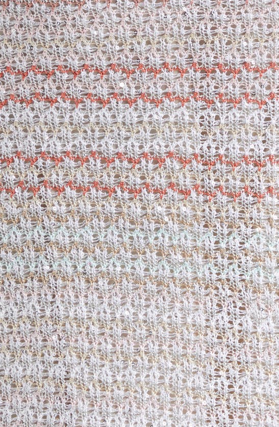 Shop Missoni Sequin Knit Midi Skirt In Multicolor On White Base