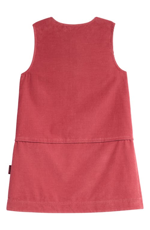 Shop Moncler Kids' Sleeveless Cotton Corduroy A-line Dress In Pink