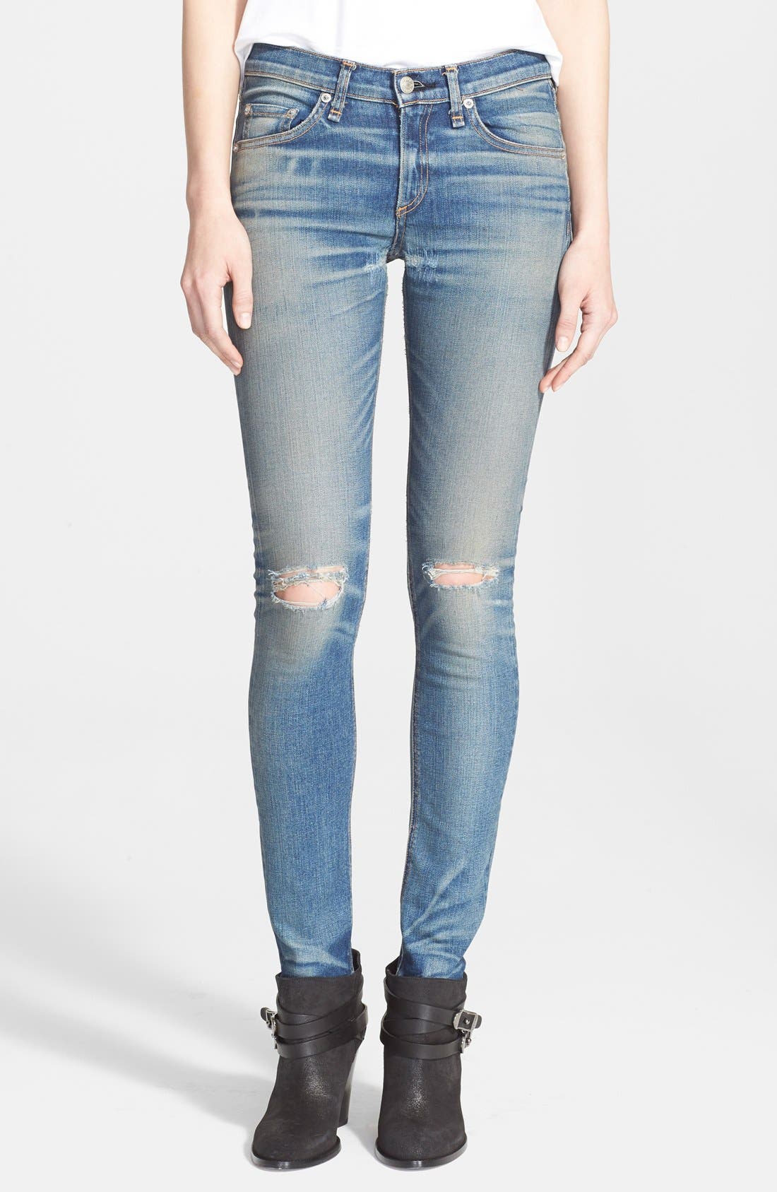 rag & bone/JEAN 'The Skinny' Destructed Jeans (Little Five) Nordstrom