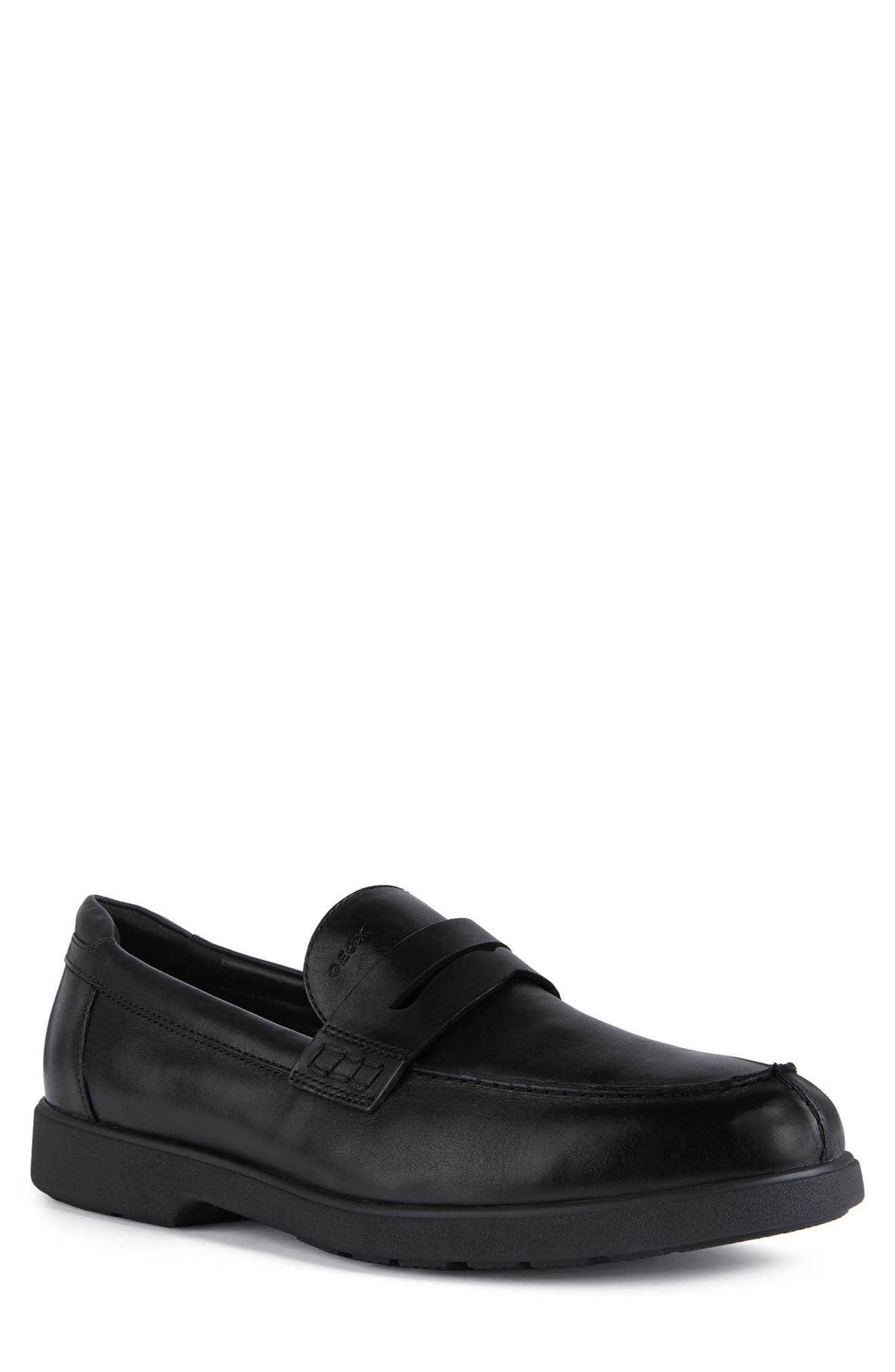 geox mens loafers black