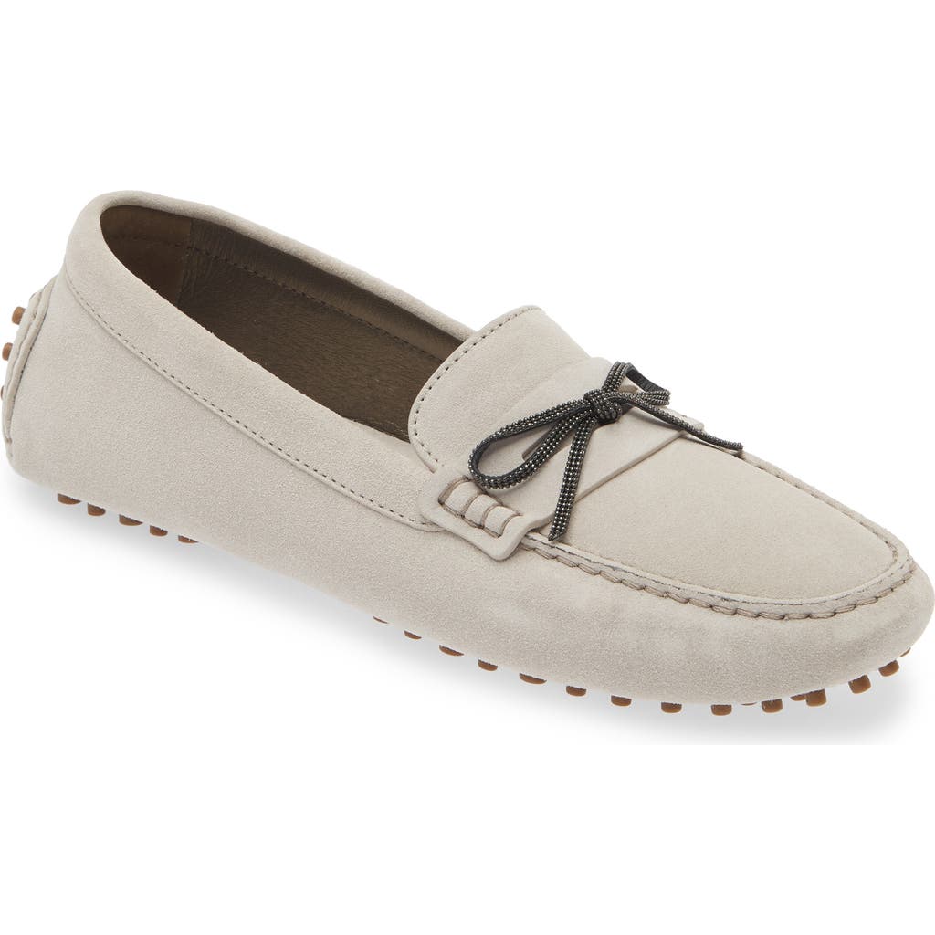 Brunello Cucinelli Suede Driving Shoe In Quarzo
