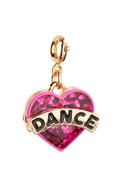 CHARM IT! Glitter Dance Heart Charm in Gold/pink at Nordstrom