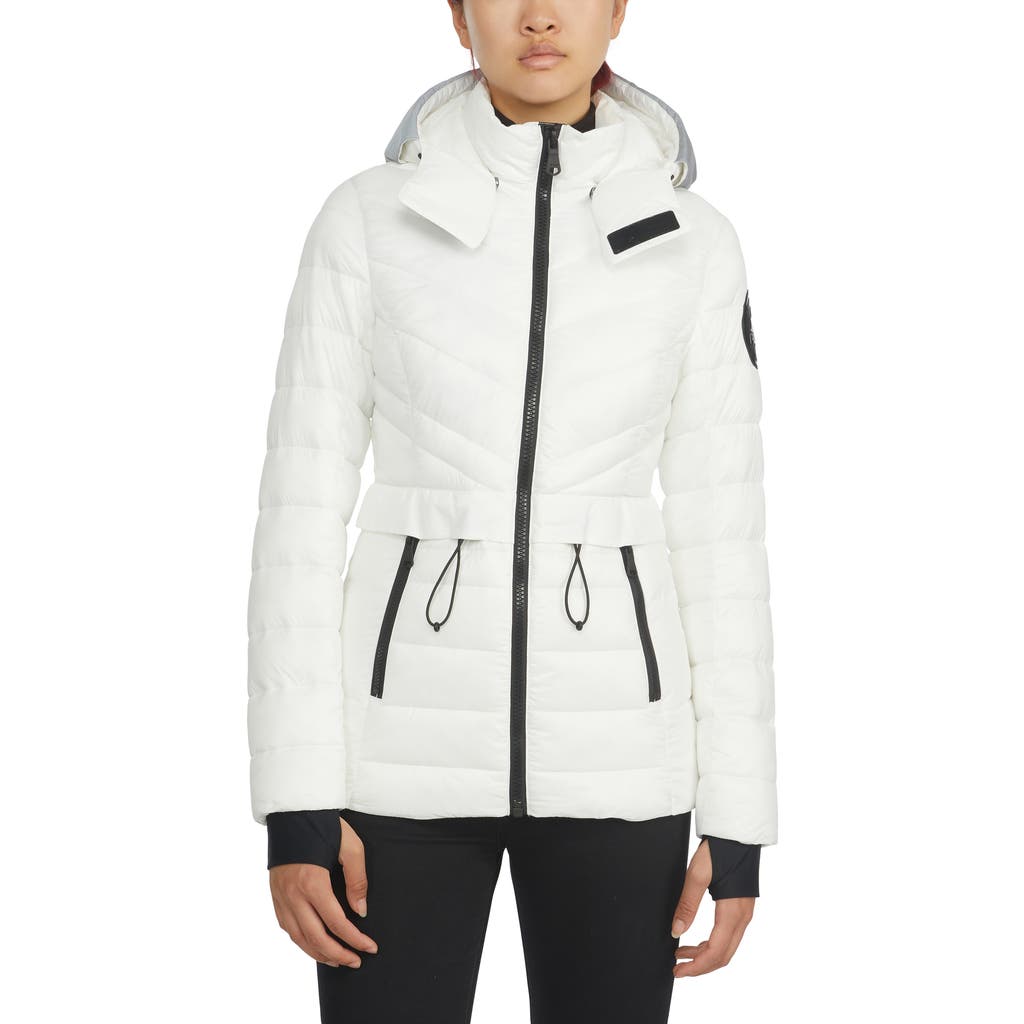 Pajar Bailey Packable Lightweight Puffer Thinsulate With Detachable Hood In White Op