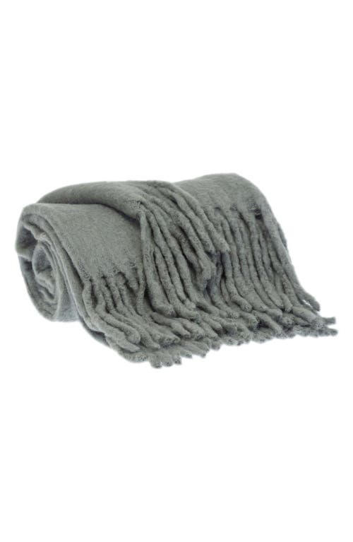Parkland Collection Nagar Fringe Throw Blanket In Gray