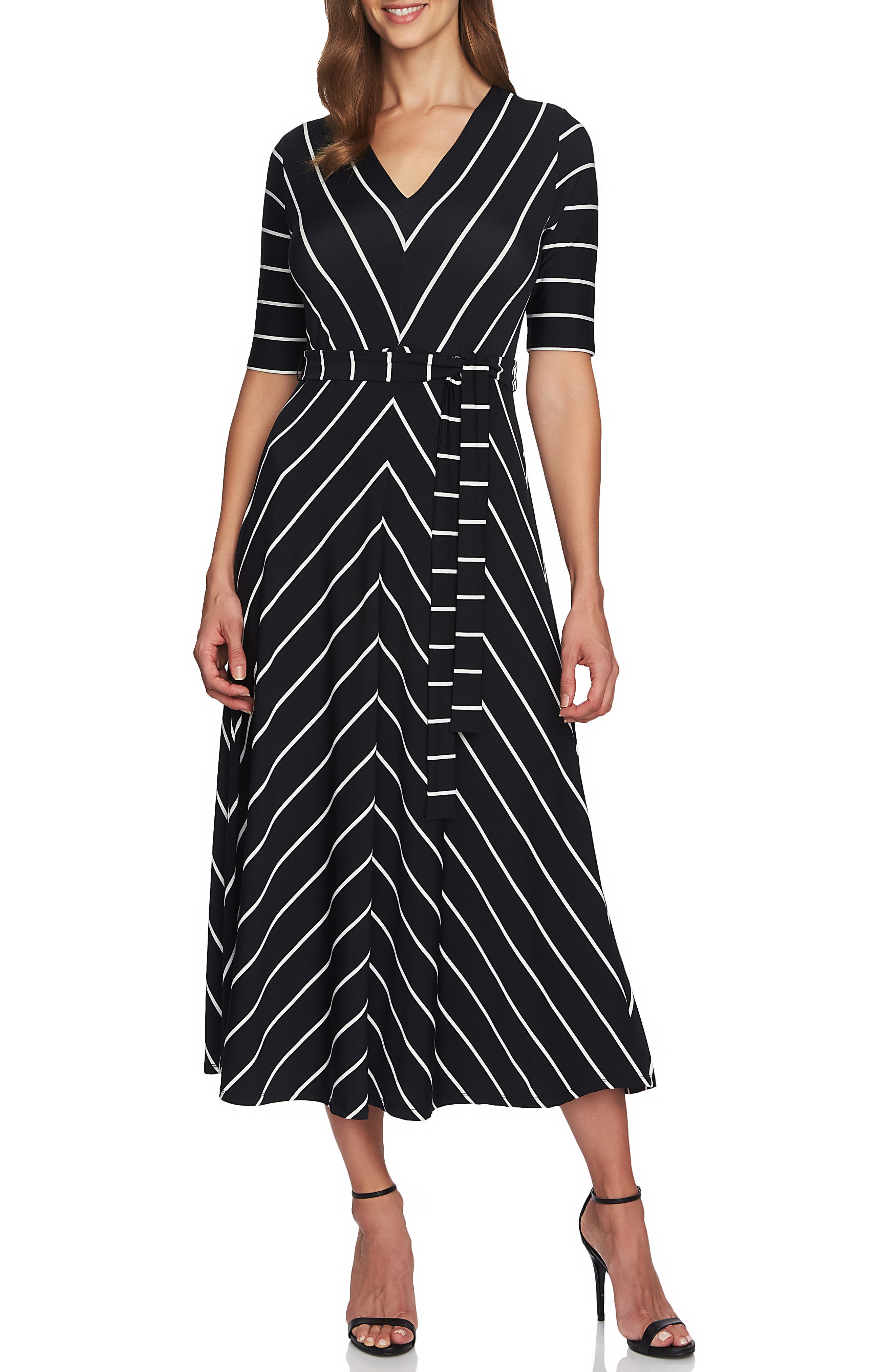 Chaus Stripe Belted Midi Dress Nordstrom