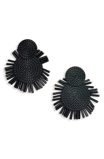 Baublebar Textured Circle Drop Earrings In Black
